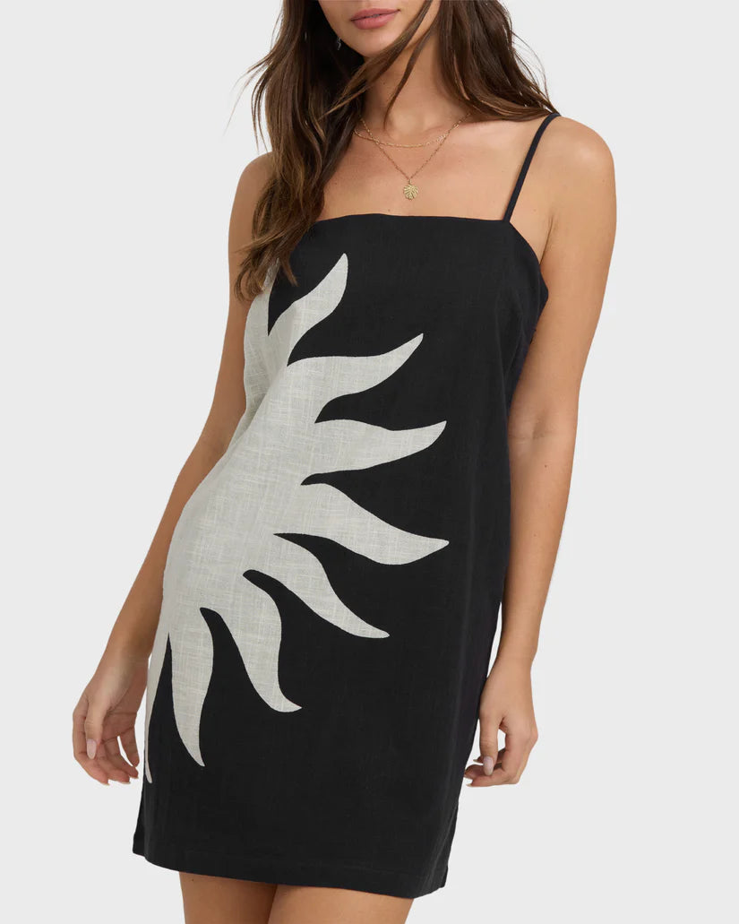 Billabong Sun Rays Mini Dress- Black/White