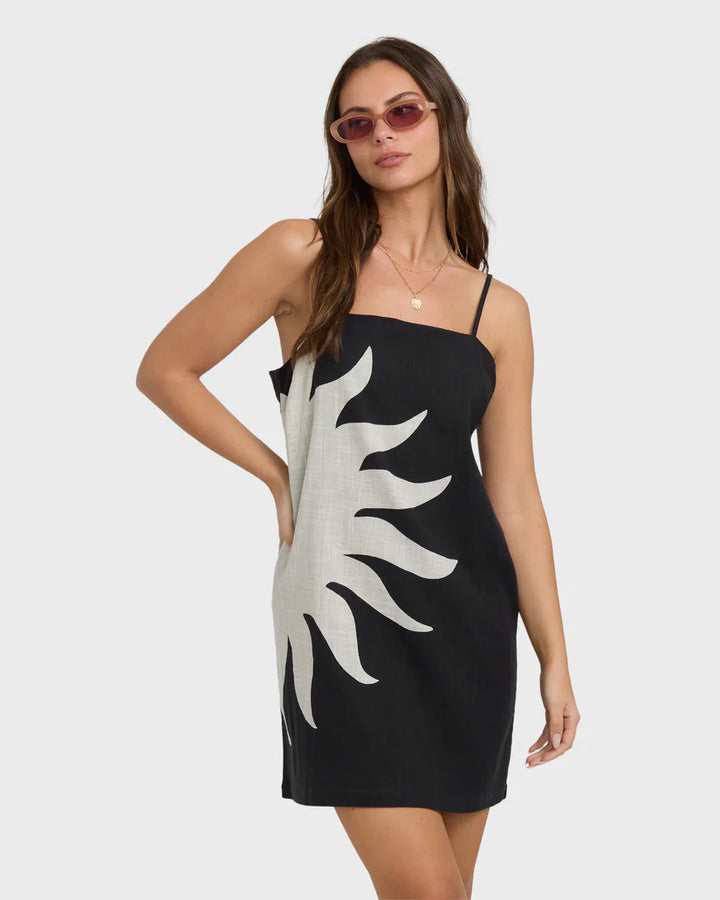 Billabong Sun Rays Mini Dress- Black/White
