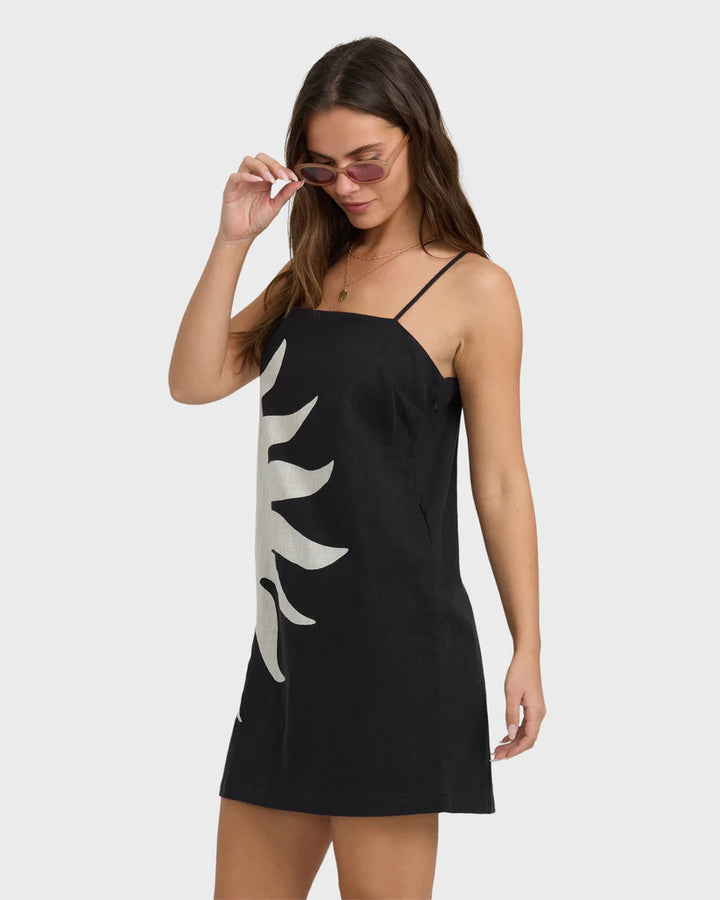 Billabong Sun Rays Mini Dress- Black/White