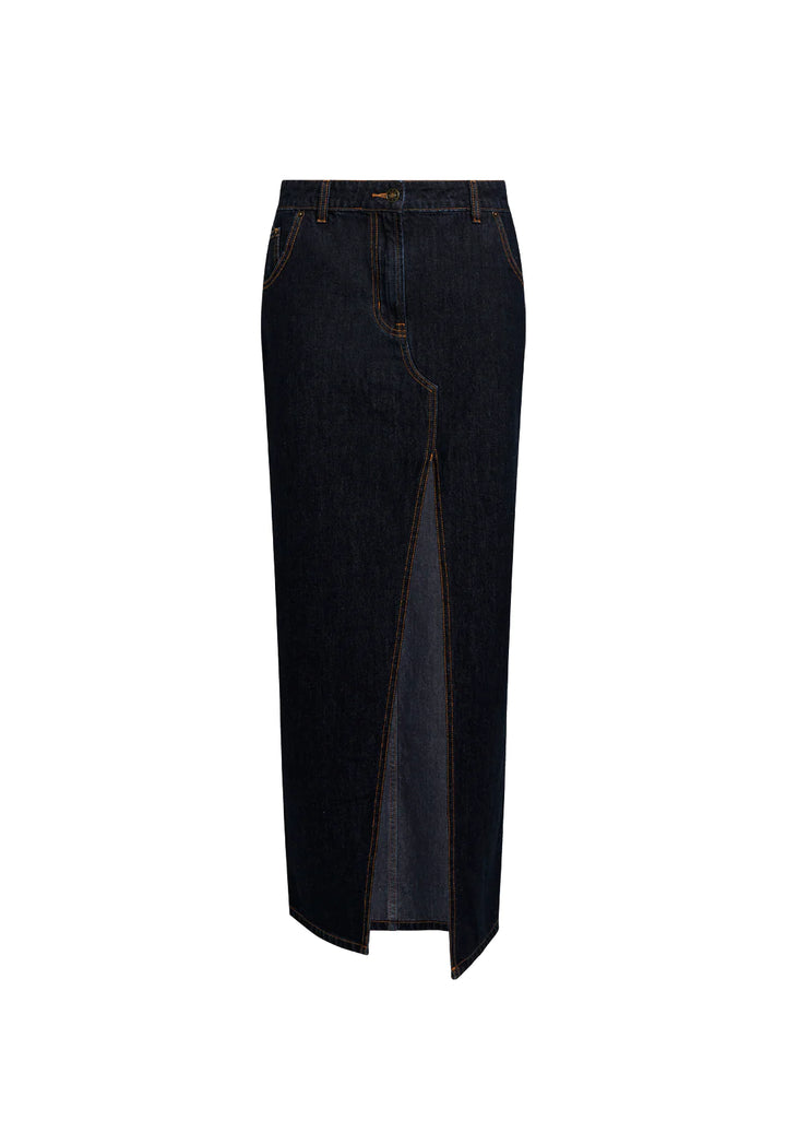 Lioness Barbie Split Midi Skirt - Dark Denim