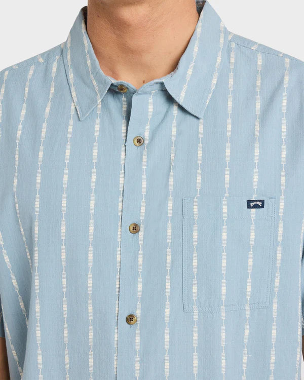 Billabong Sundays Jacquard Short Sleeve Shirt - Blue Fog