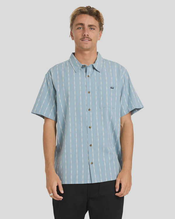 Billabong Sundays Jacquard Short Sleeve Shirt - Blue Fog