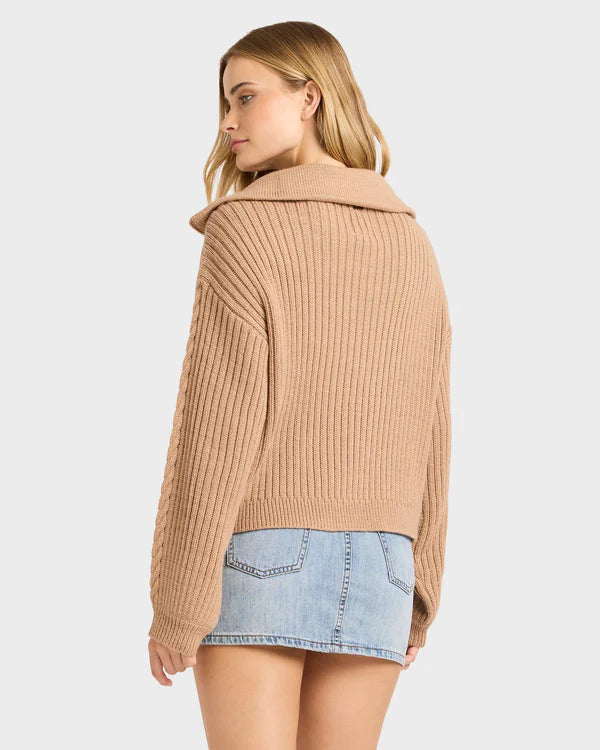 Billabong Sun Zippy Sweater - Truffle