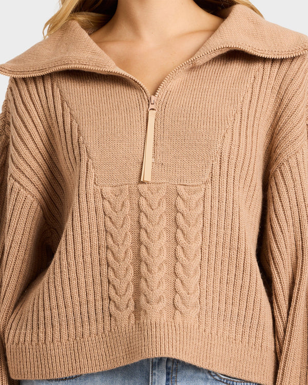 Billabong Sun Zippy Sweater - Truffle