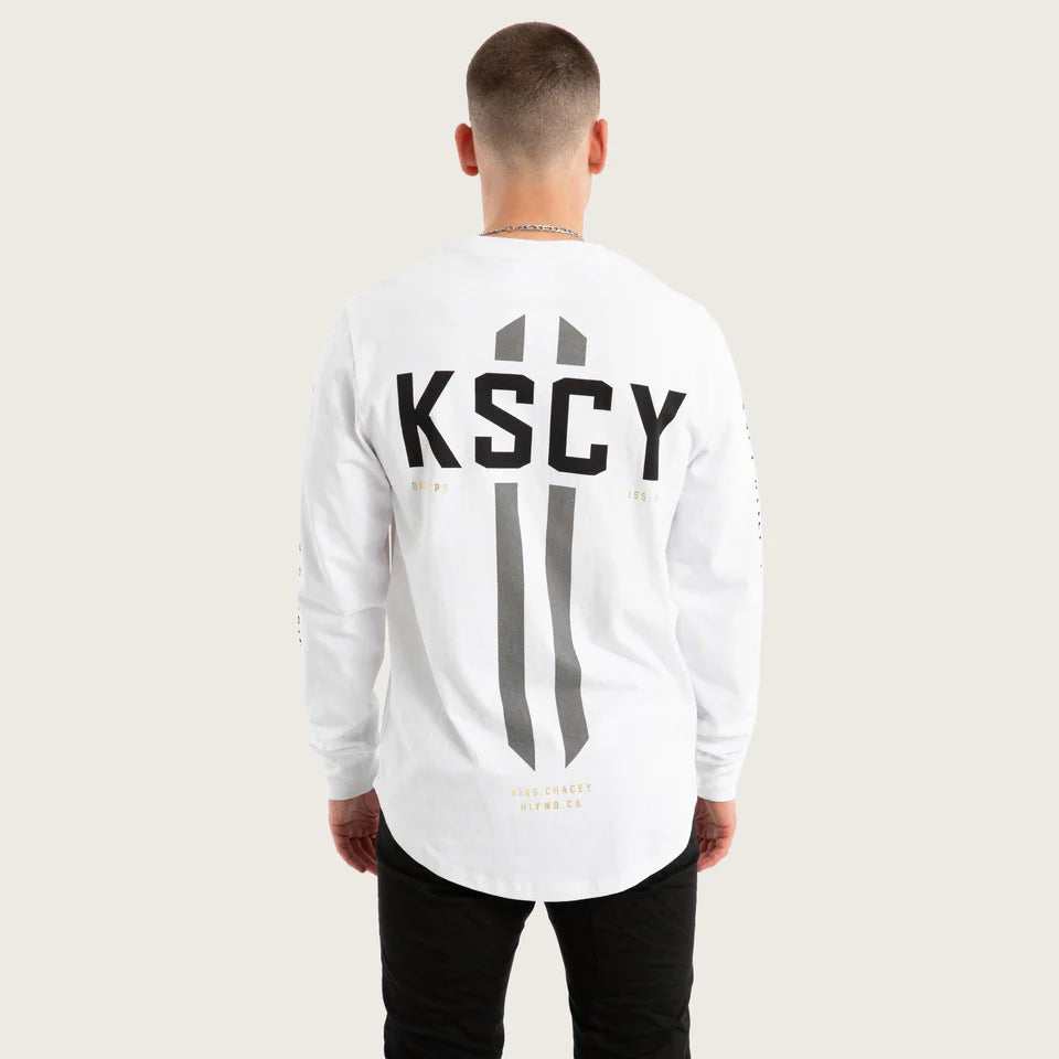 Kiss Chacey Dash Dual Curved LS Tee - Optical White