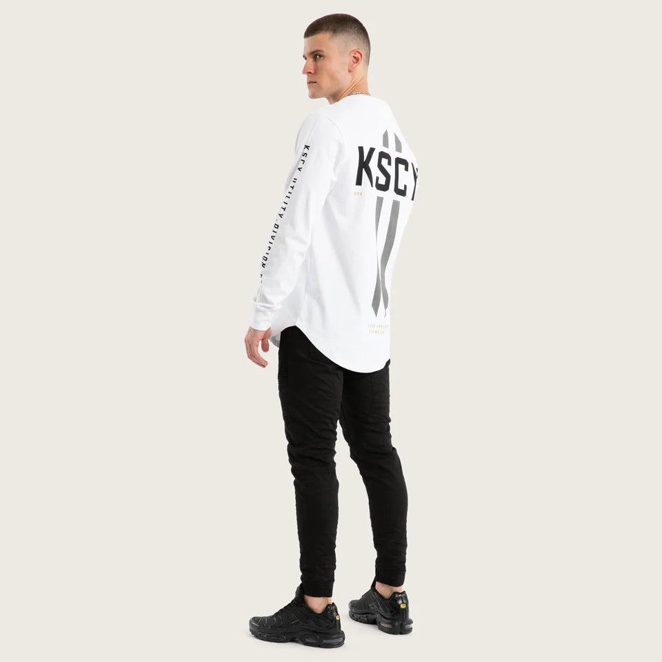 Kiss Chacey Dash Dual Curved LS Tee - Optical White