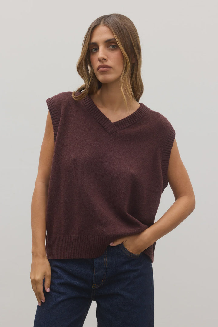 Bayse Ember Knit Vest - Plum