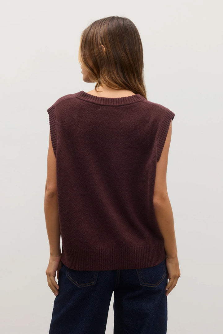 Bayse Ember Knit Vest - Plum