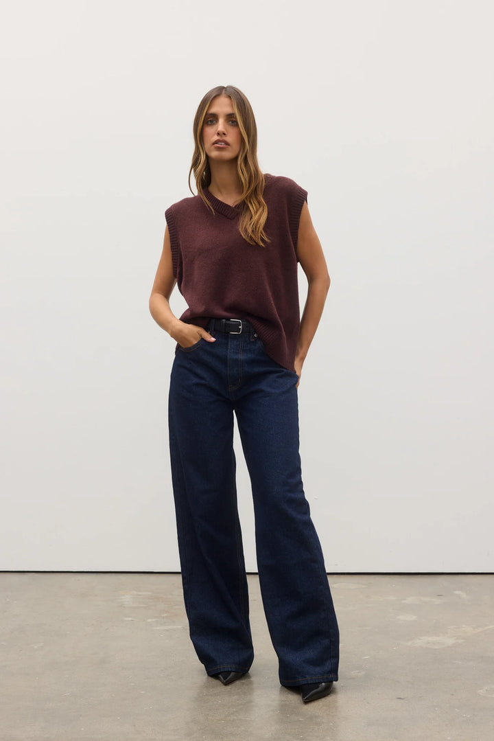 Bayse Ember Knit Vest - Plum