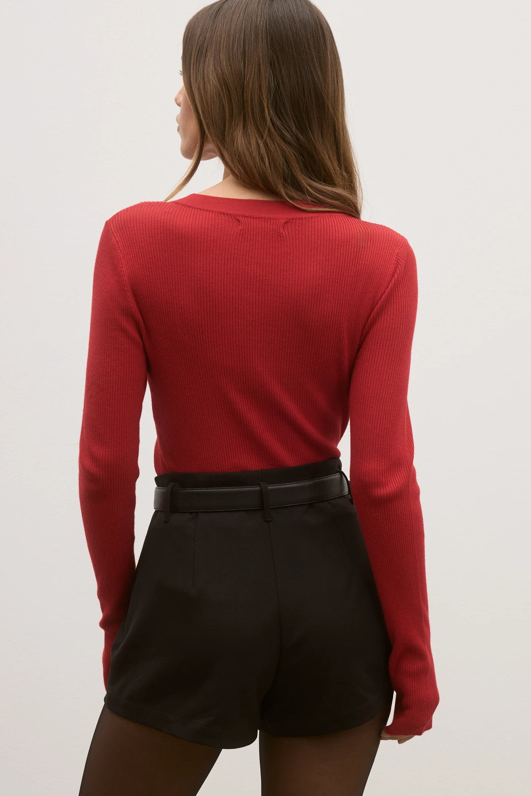Bayse Nia Knit Top-Red