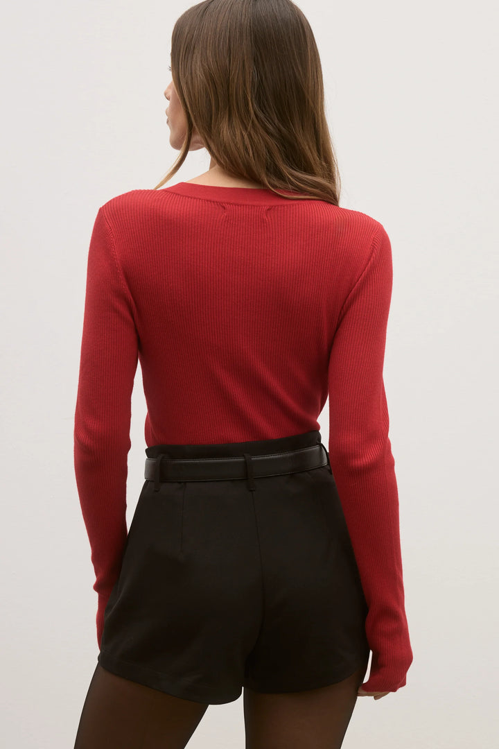 Bayse Nia Knit Top-Red
