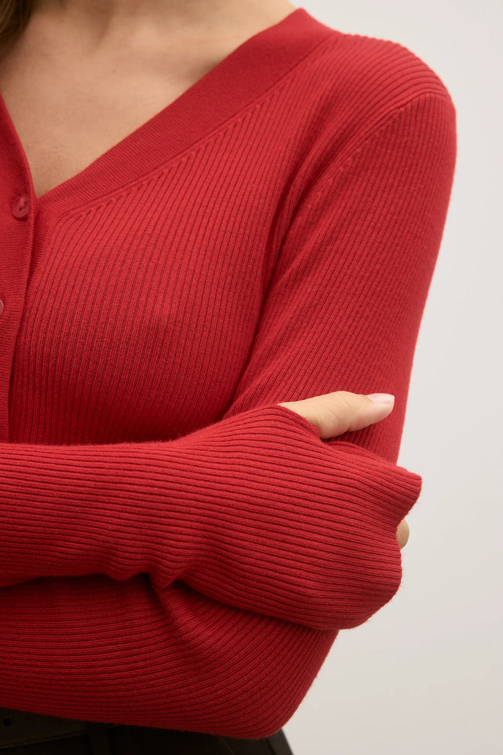 Bayse Nia Knit Top-Red