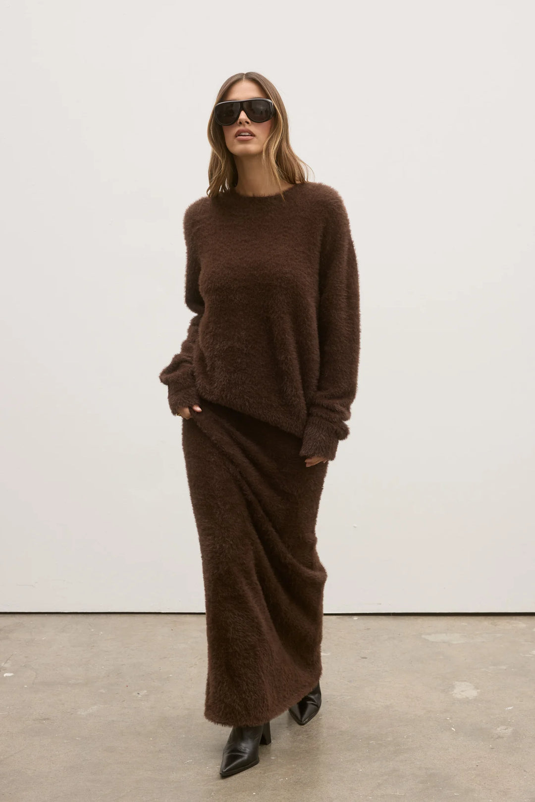 Bayse Junie Knit Sweater-Chocolate