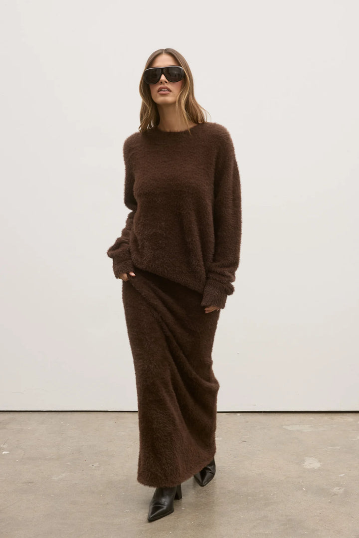 Bayse Junie Knit Sweater-Chocolate