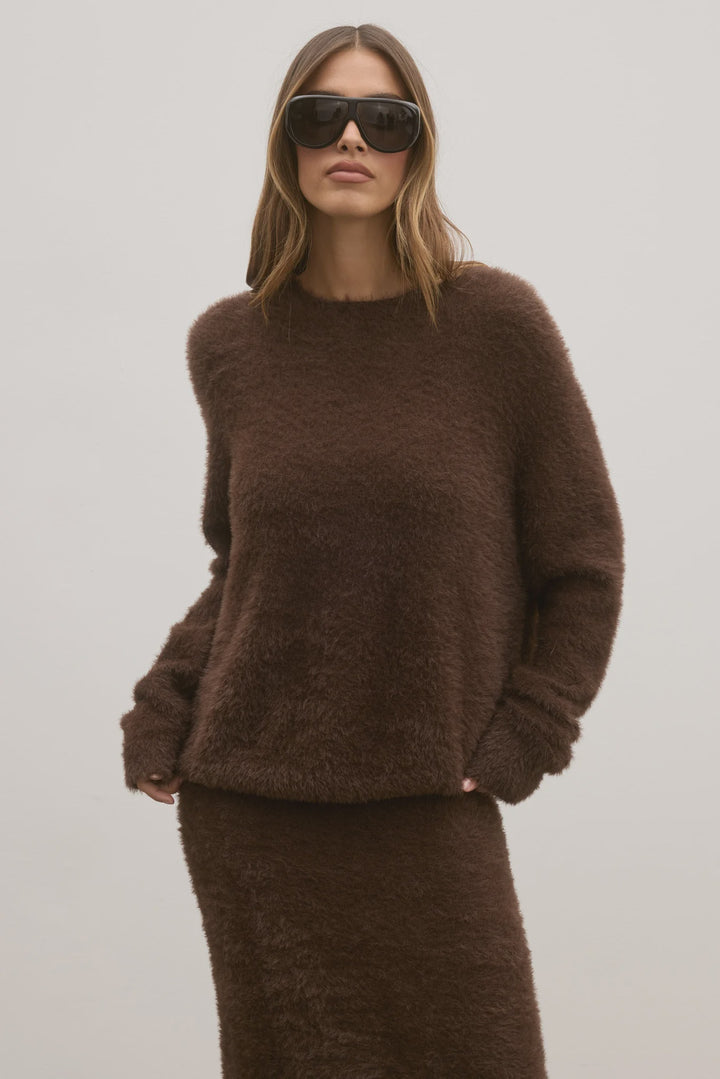 Bayse Junie Knit Sweater-Chocolate