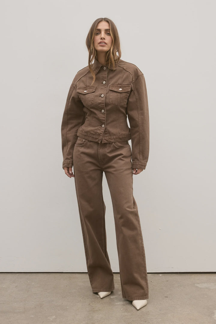 Bayse Avery Mid Rise Denim Jean-Chocolate