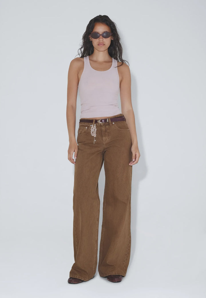 Dr Denim Rhue Low Wide Jean - Washed Teak