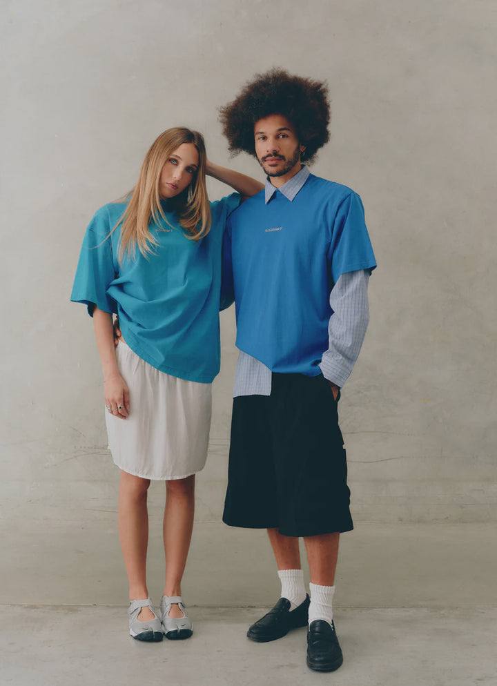 SŚAINT Reflective Logo Tee- Dark Blue