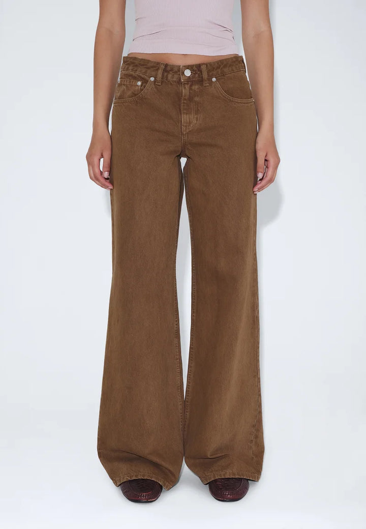 Dr Denim Rhue Low Wide Jean - Washed Teak