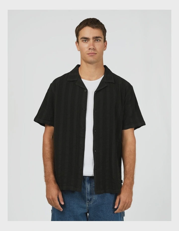 Silent Theory Luca Short Sleeve Shirt - Washed Black