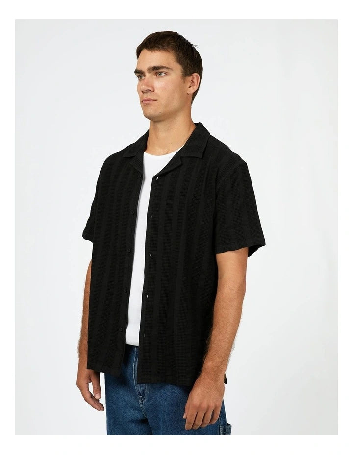 Silent Theory Luca Short Sleeve Shirt - Washed Black