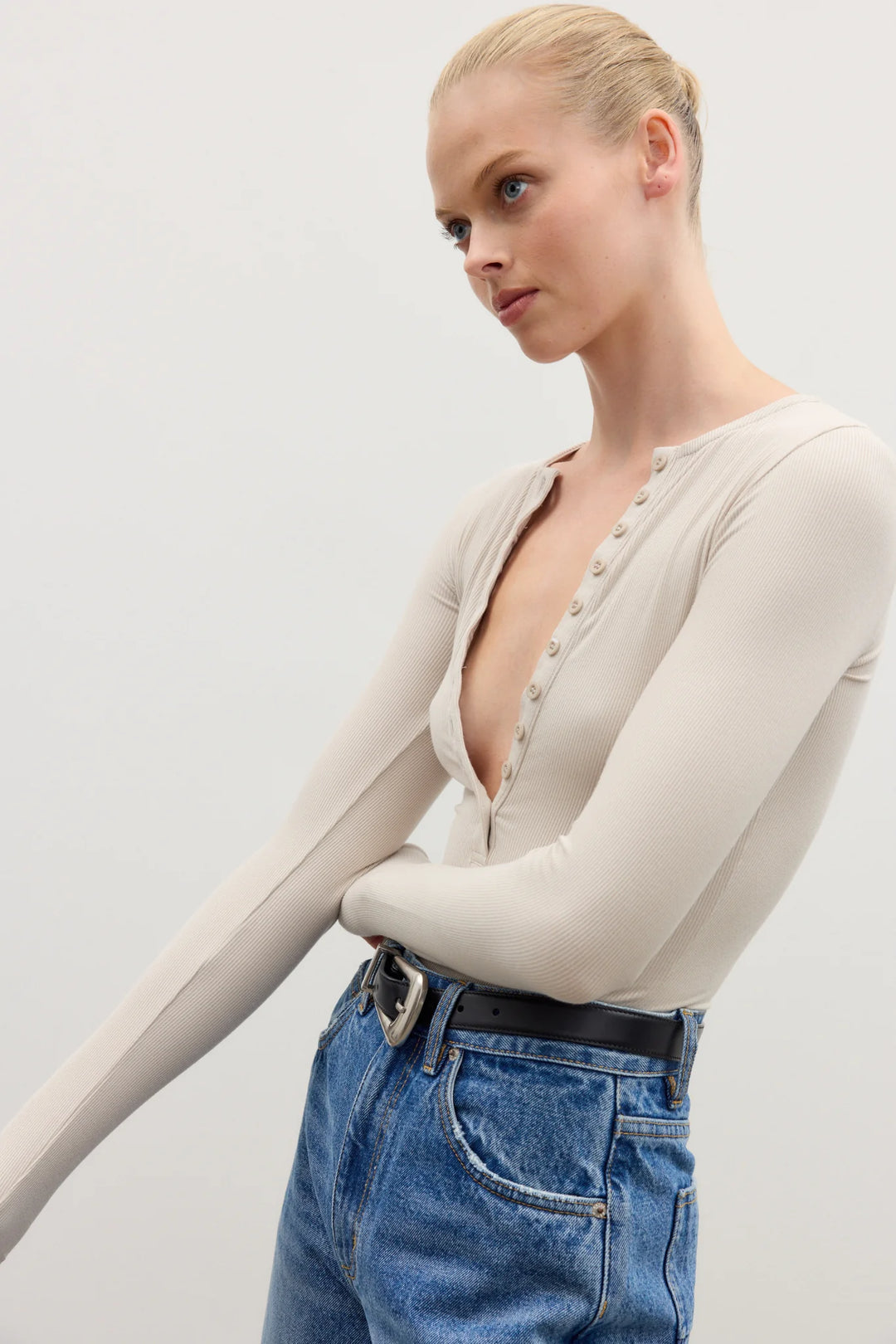 Bayse Lara Bodysuit - Oatmeal