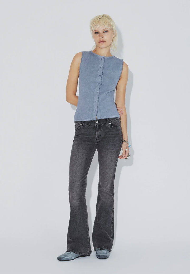Dr Denim Lilja Rib Top - Washed Blue