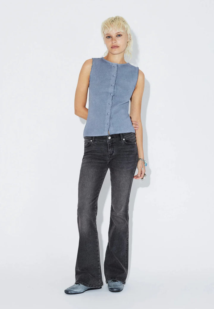 Dr Denim Lilja Rib Top - Washed Blue
