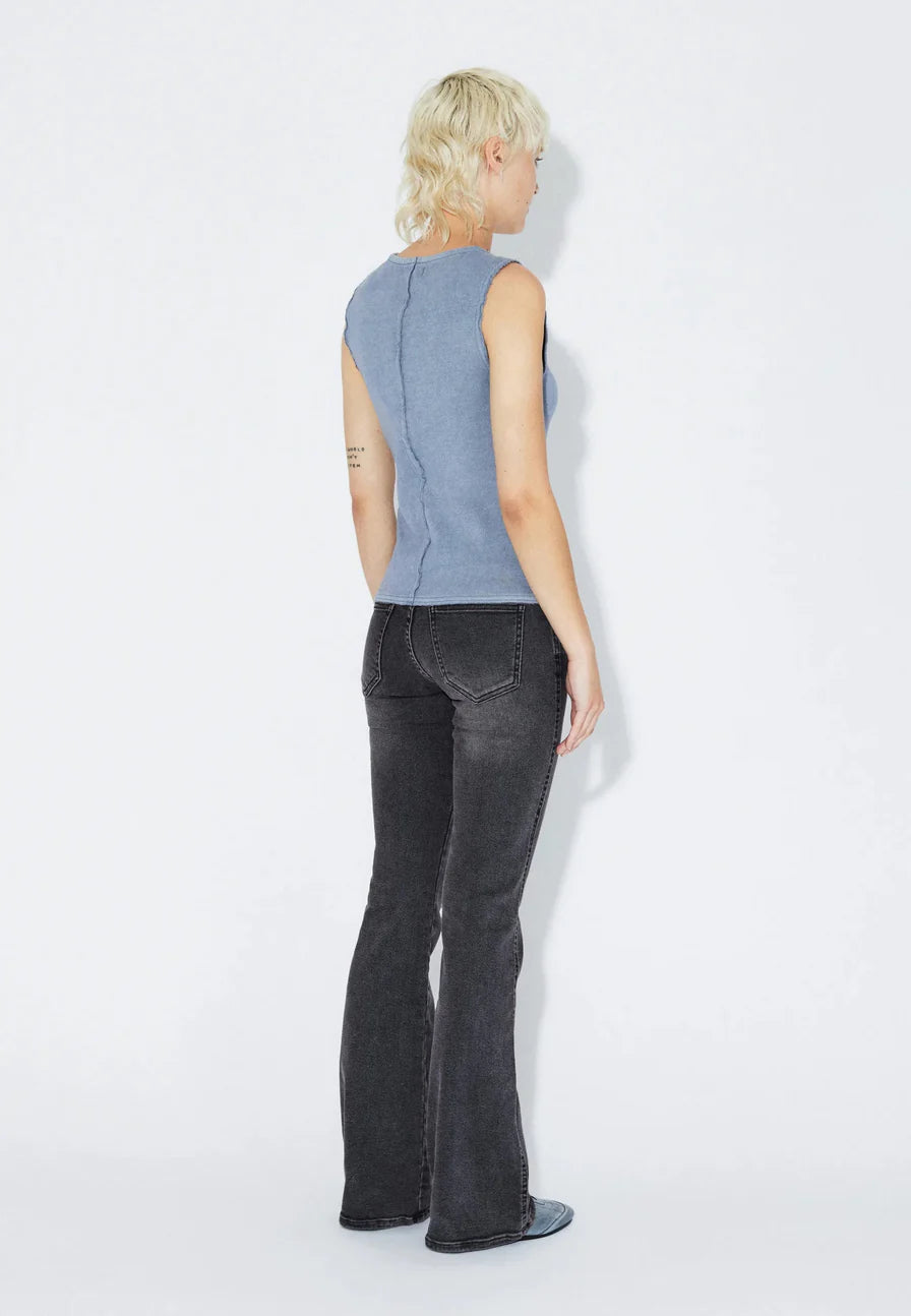 Dr Denim Lilja Rib Top - Washed Blue