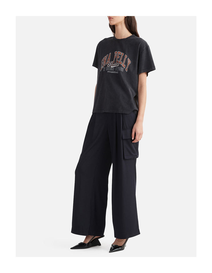 Ena Pelly Studios Collegiate Relaxed Tee- Vintage Black