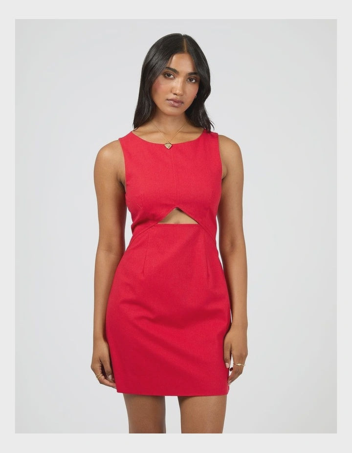 All About Eve Mavis Mini Dress-Red