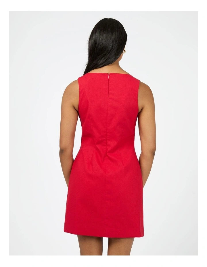 All About Eve Mavis Mini Dress-Red