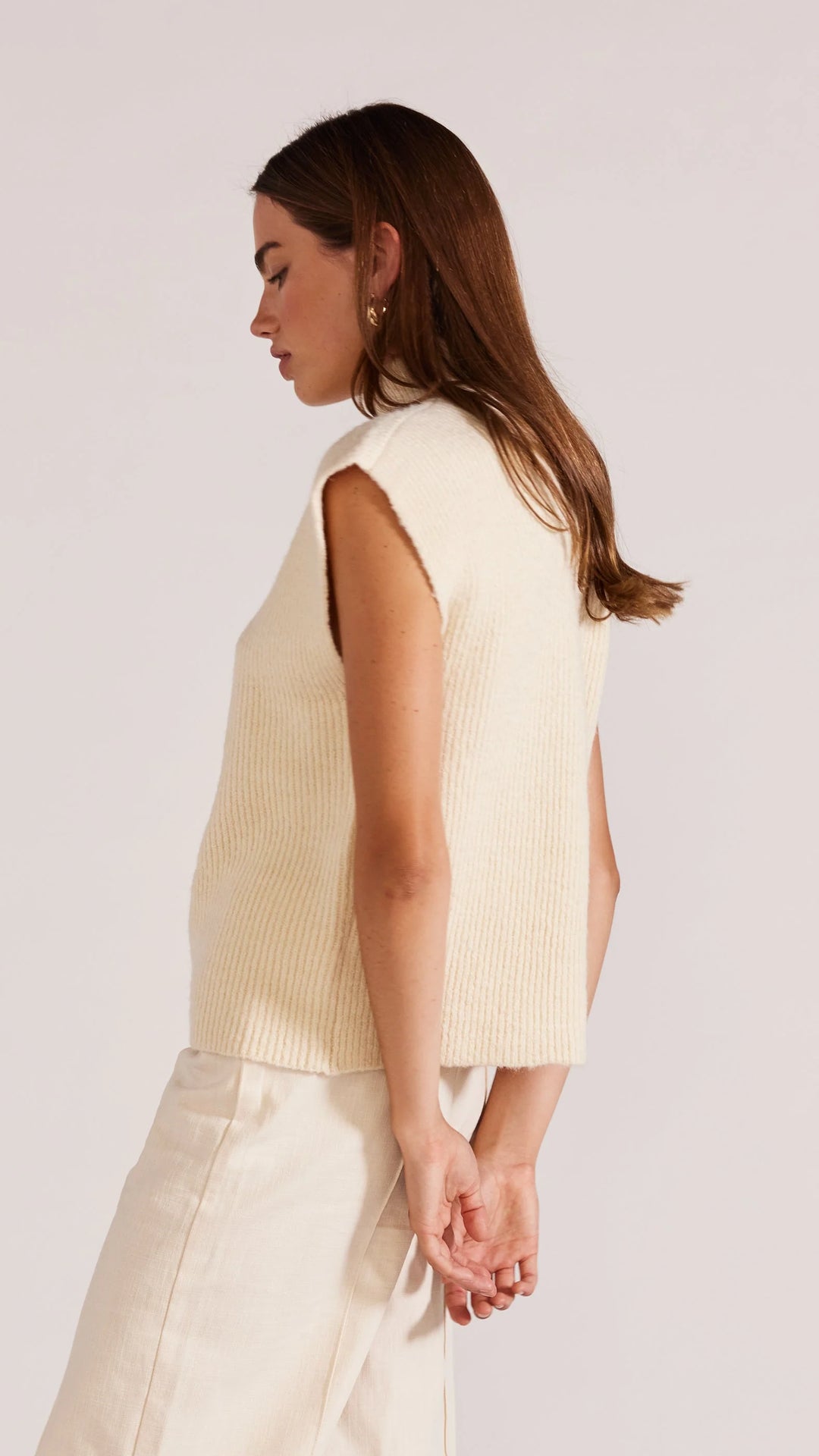 Staple The Label Kairi Knit Top - Cream
