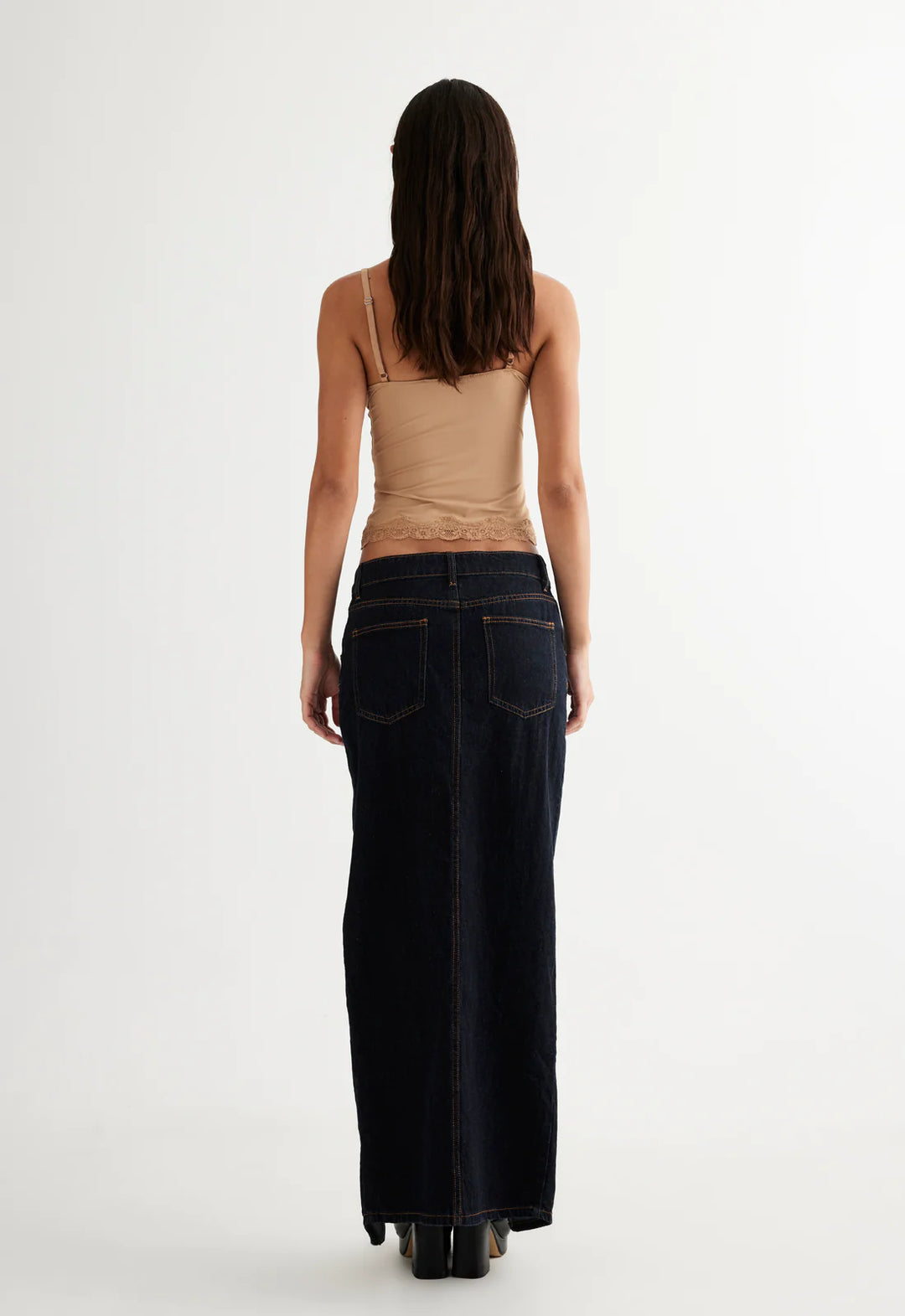 Lioness Barbie Split Midi Skirt - Dark Denim