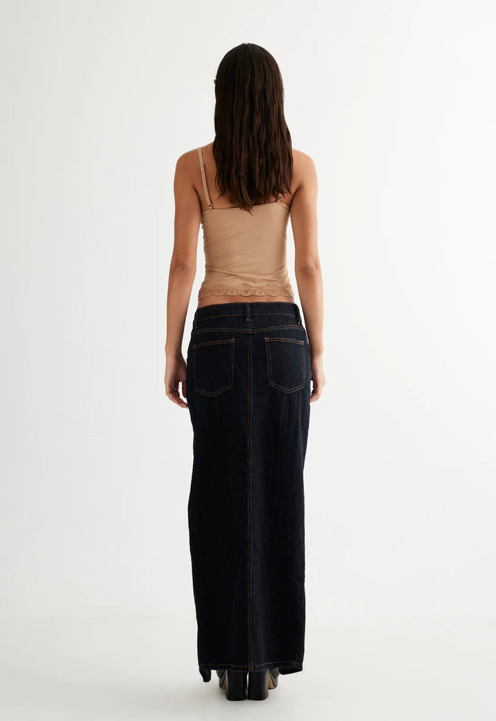 Lioness Barbie Split Midi Skirt - Dark Denim