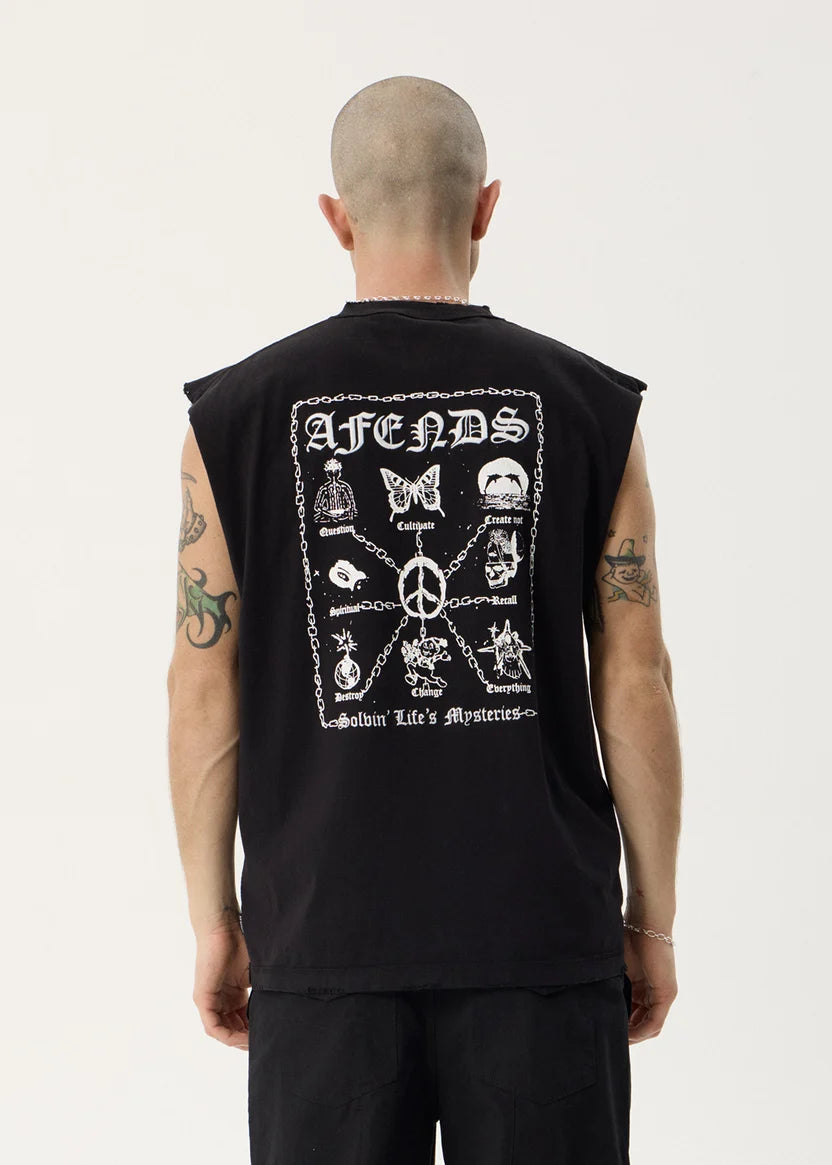 Afends Spiritual Heavyweight Sleeveless Tee - Stone Black
