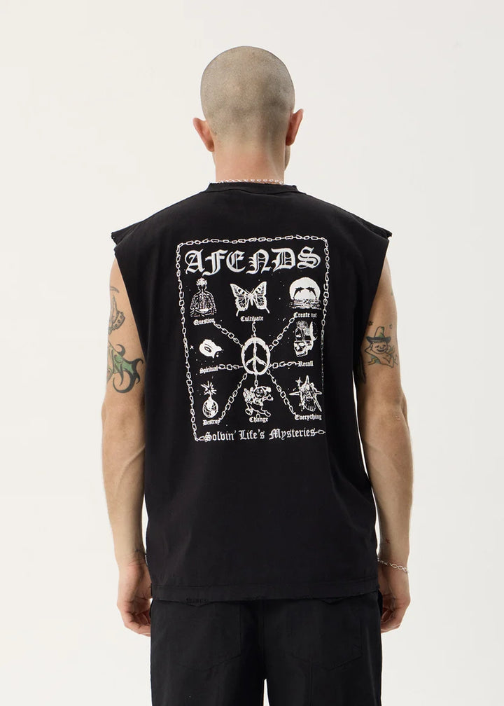 Afends Spiritual Heavyweight Sleeveless Tee - Stone Black