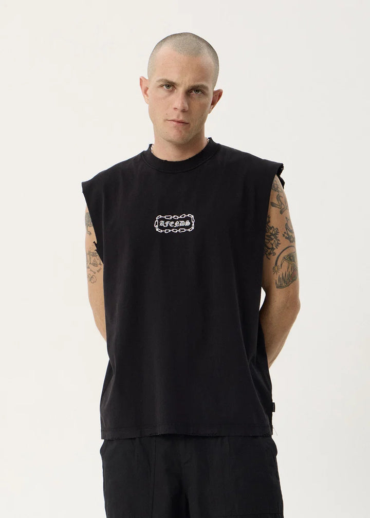 Afends Spiritual Heavyweight Sleeveless Tee - Stone Black