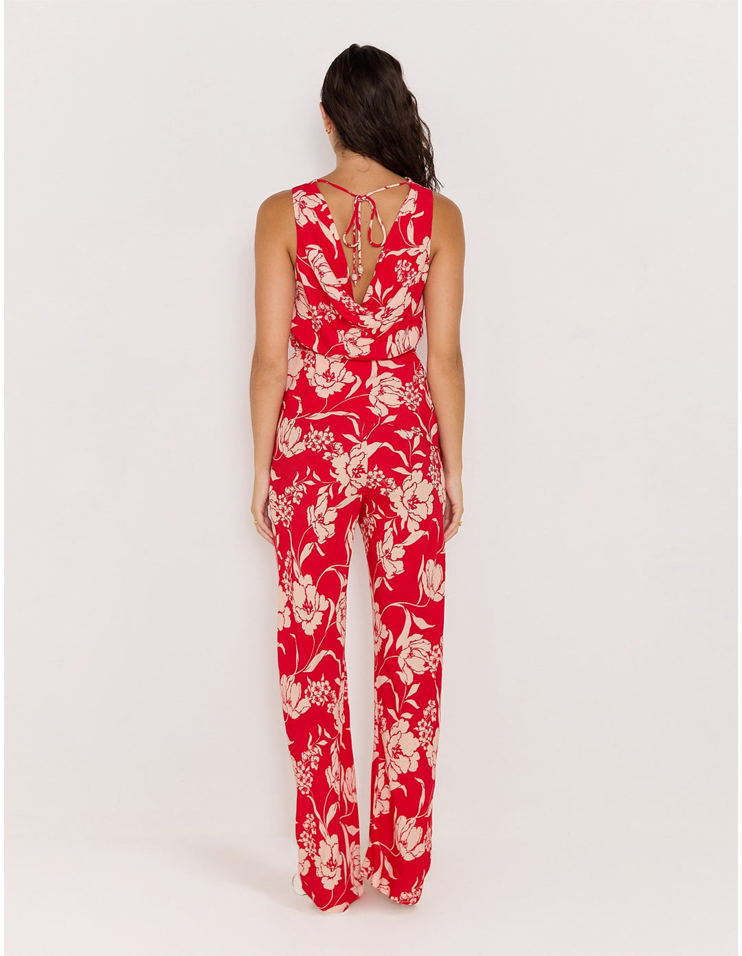 MinkPink Poppy Cowl Neck Top - Red/Floral