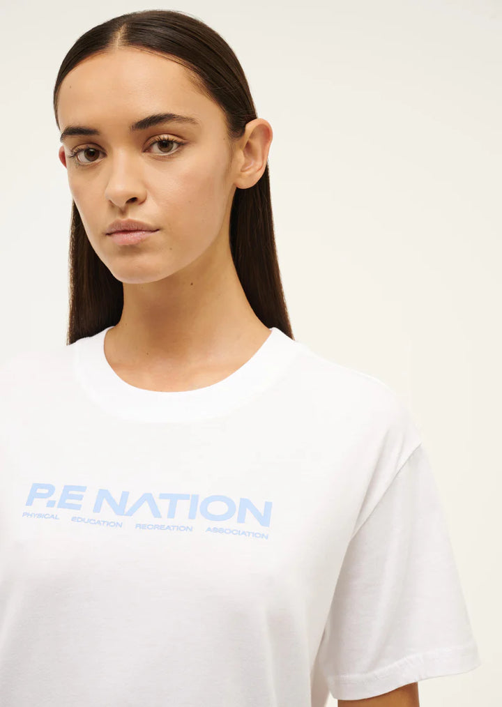 P.E Nation Aero Short Sleeve Tee - White/Cornflower Blue