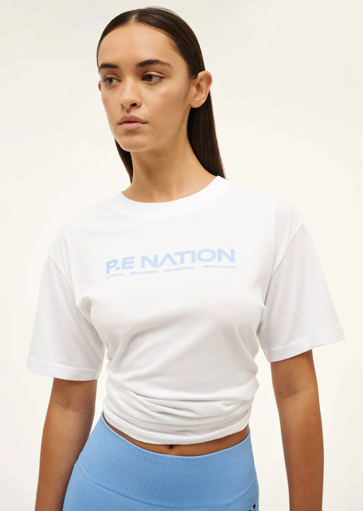 P.E Nation Aero Short Sleeve Tee - White/Cornflower Blue