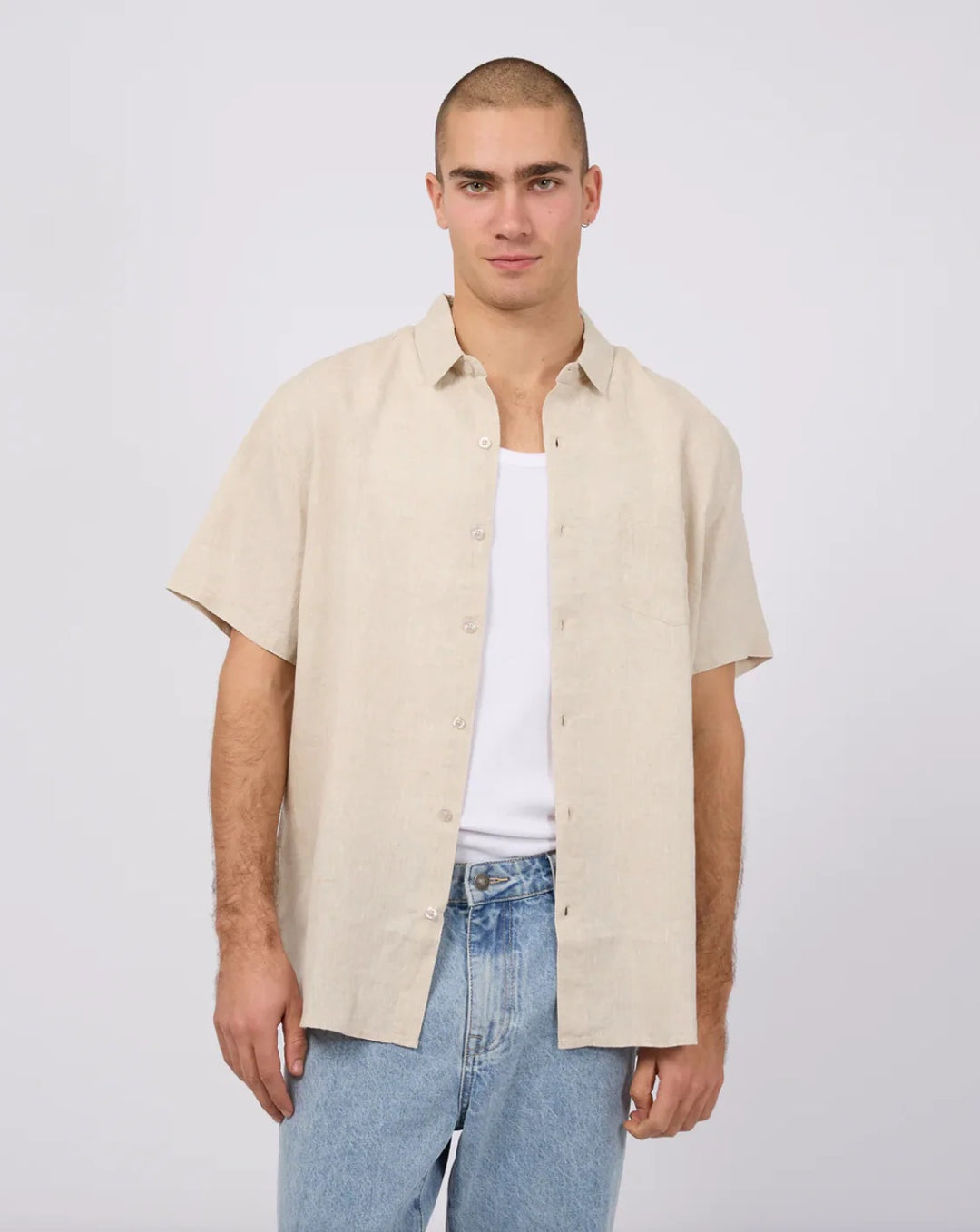 Silent Theory Linen SS Shirt II - Natural
