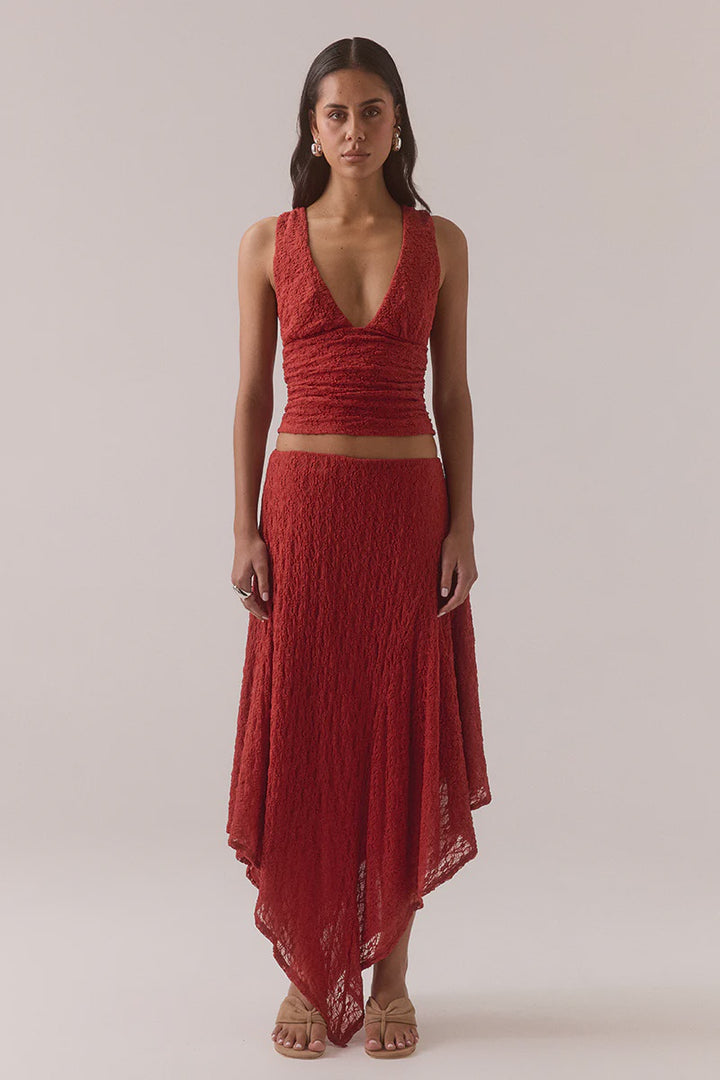 Sovere Aaila Lace Top - Blood Orange