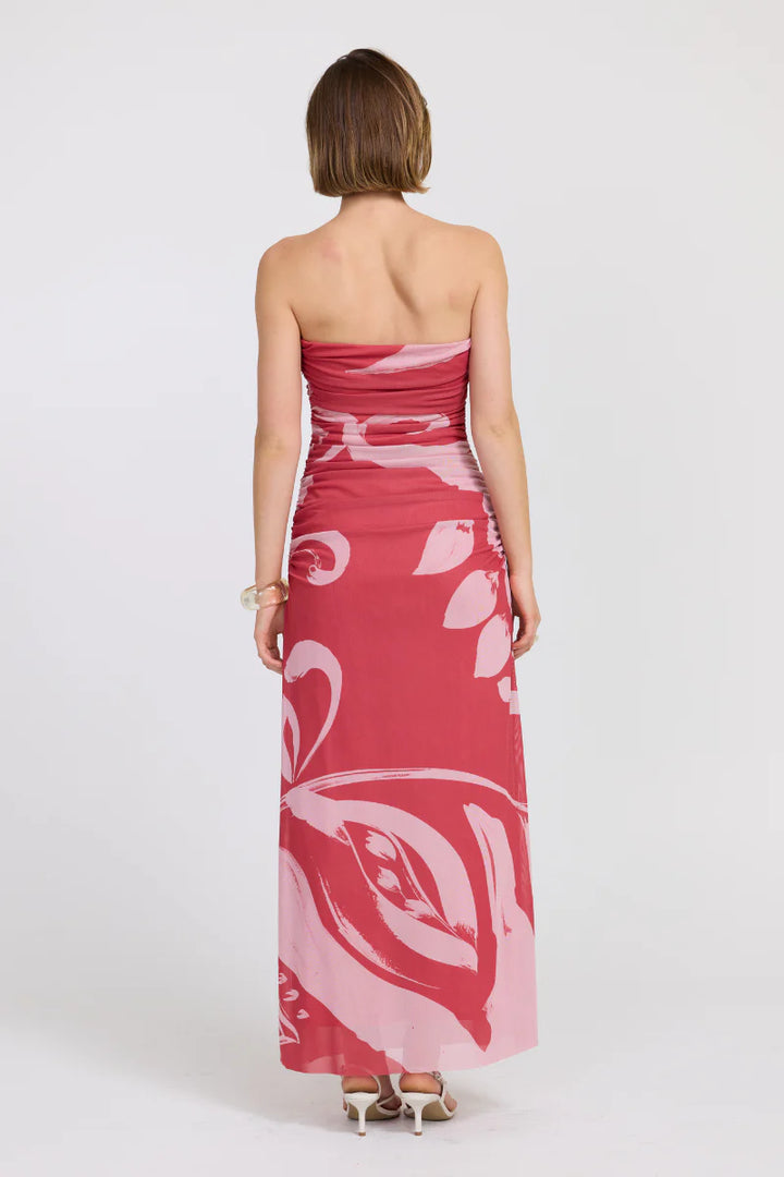 Sovere Flora Strapless Dress - Hibiscus