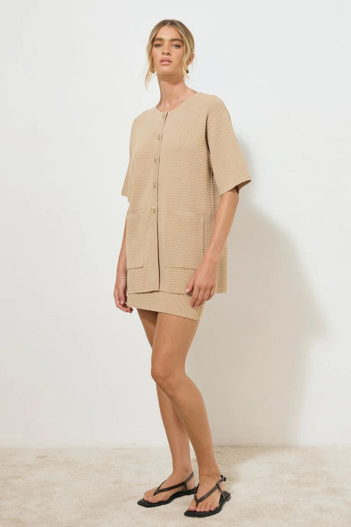 MØN RENN Memoir Knit Skirt -  Stone