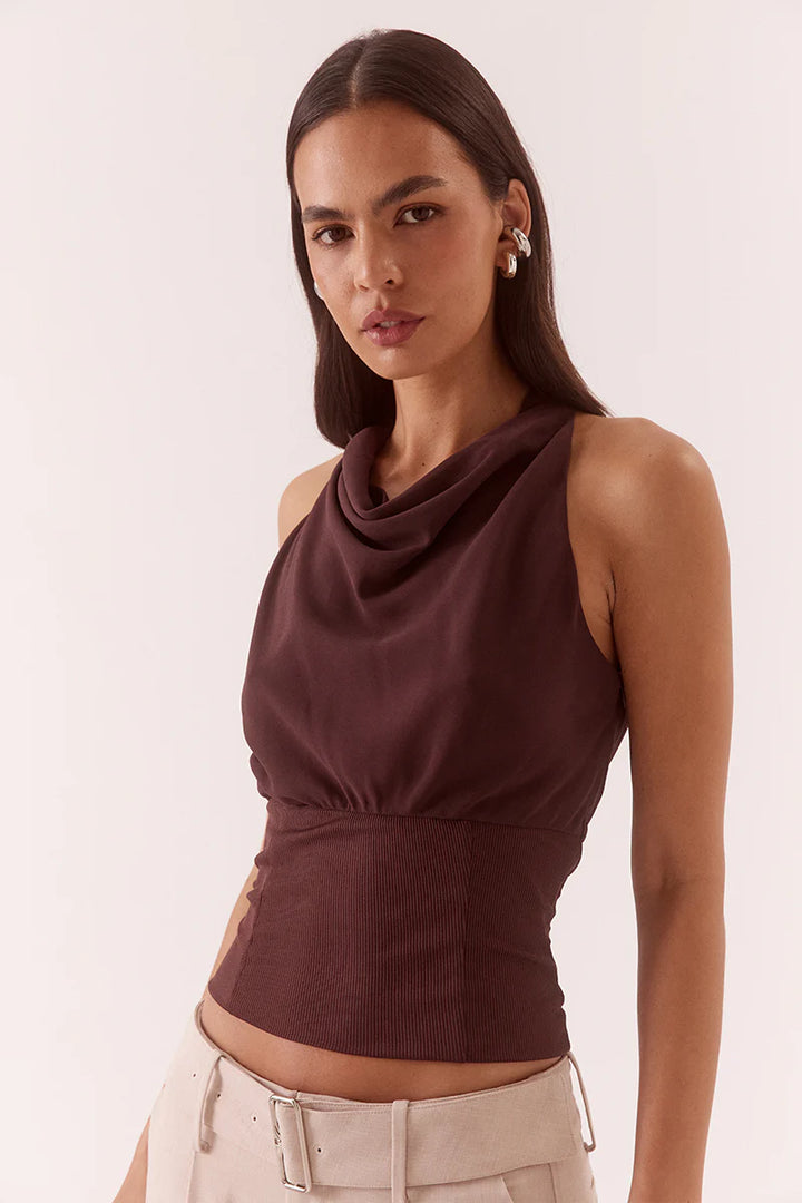 Sovere Ada Halter Top - Chocolate