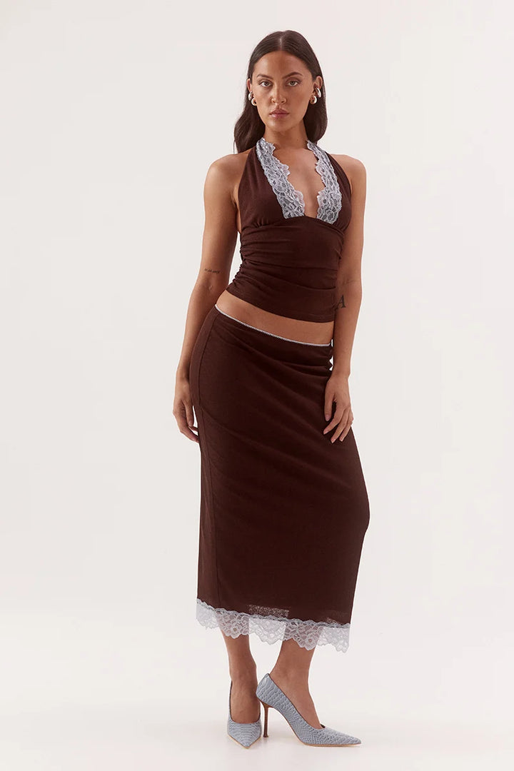 Sovere Harlow Top - Choc/Sky