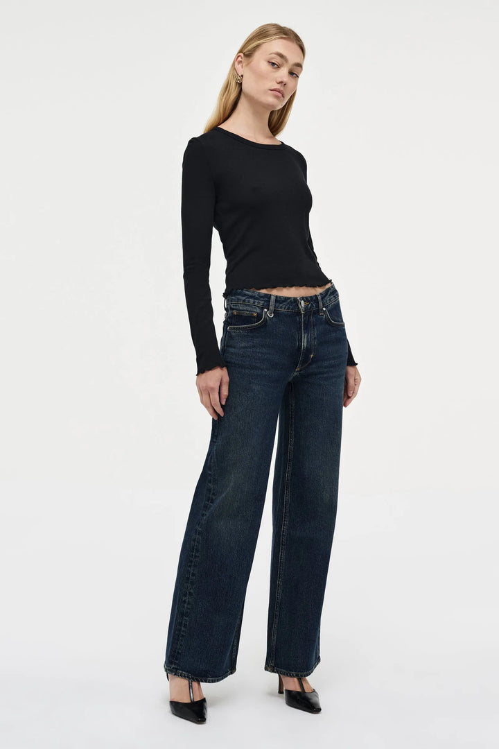 Neuw Denim Fine Rib Long Sleeve Tee - Black