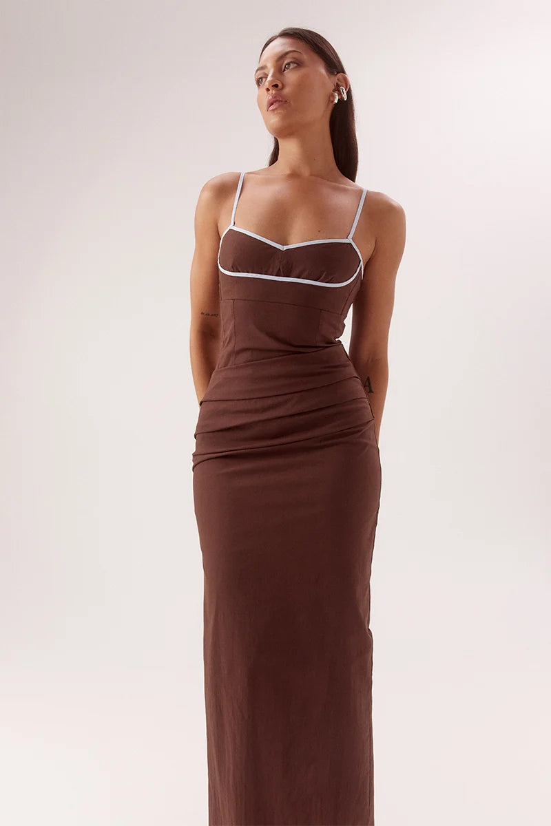 Sovere Britta Dress - Choc/Sky