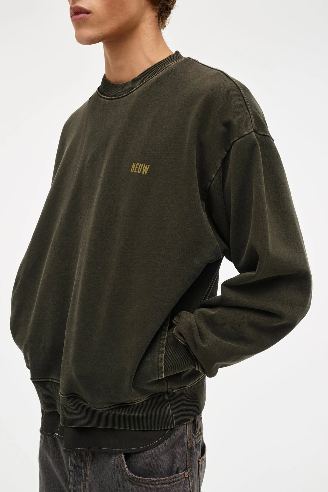 Neuw Denim Wordmark Crew - Dark Military